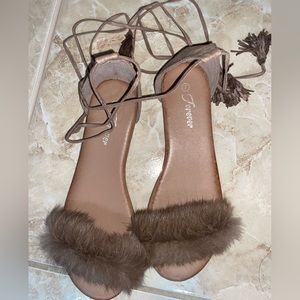 Cute fluffy sandal